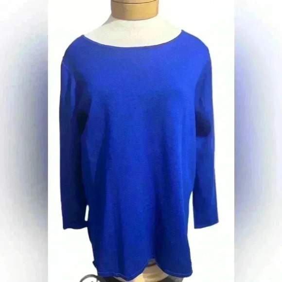 Tahari Women’s Pullover L Blue Knit nylon rayon Casual - Picture 1 of 7